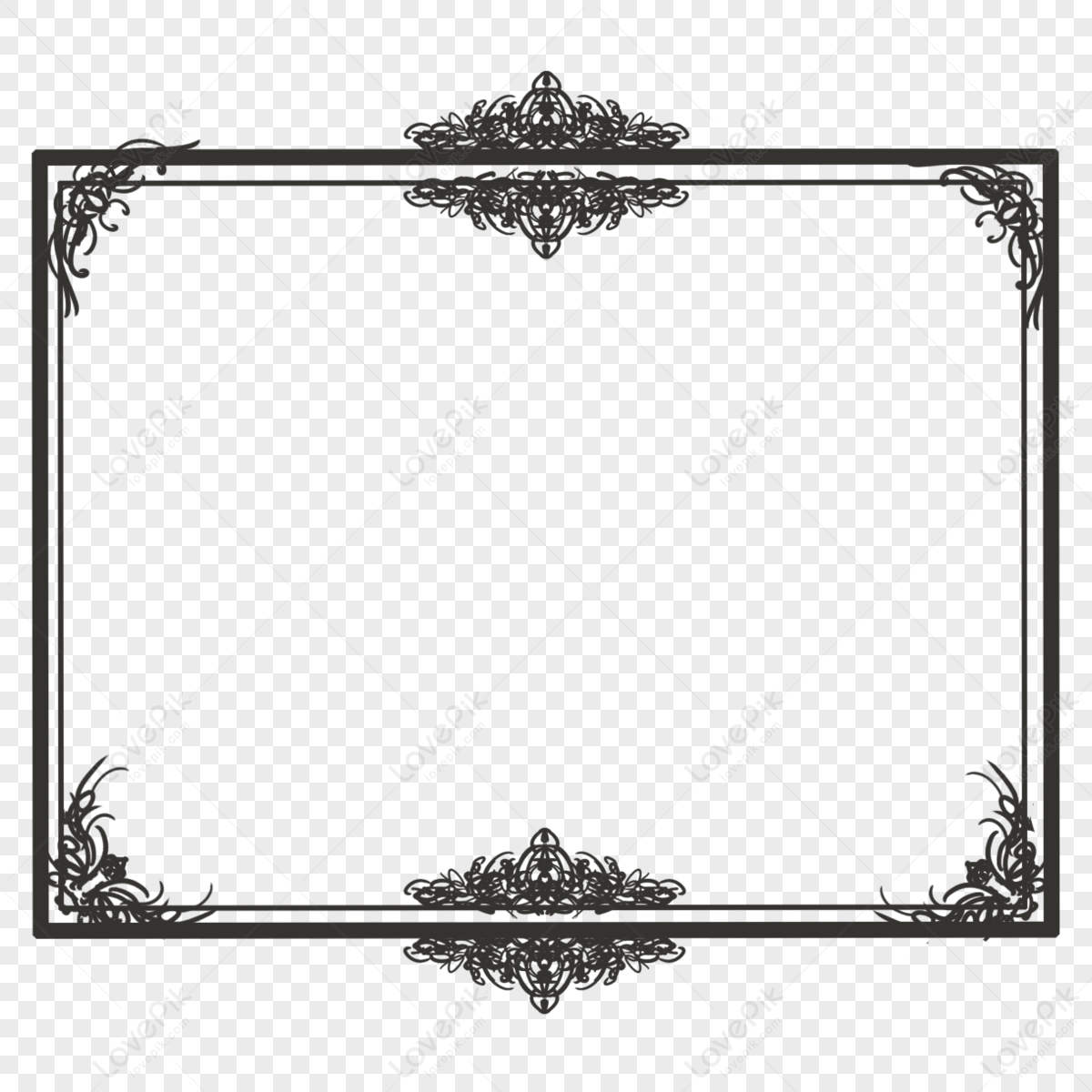 Pattern Paper Page Border,patterned Border,black And White,vintage PNG ...