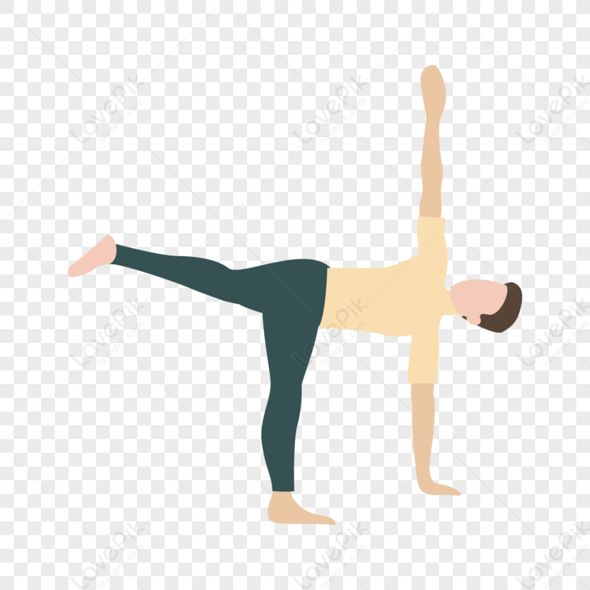 Yoga Agachamento Pose Desenho Animado Personagem Ilustração imagem