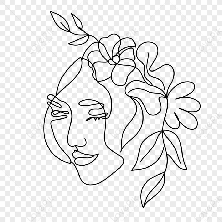 Abstract Lineart Mukha Ng Tao Cartoon Dahon Hairstyle,dahon Ng Cartoon ...