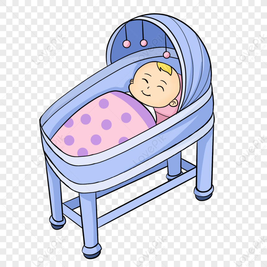 Desenho Animado Lindo Bebê Dormindo No Carrinho,sorvete PNG