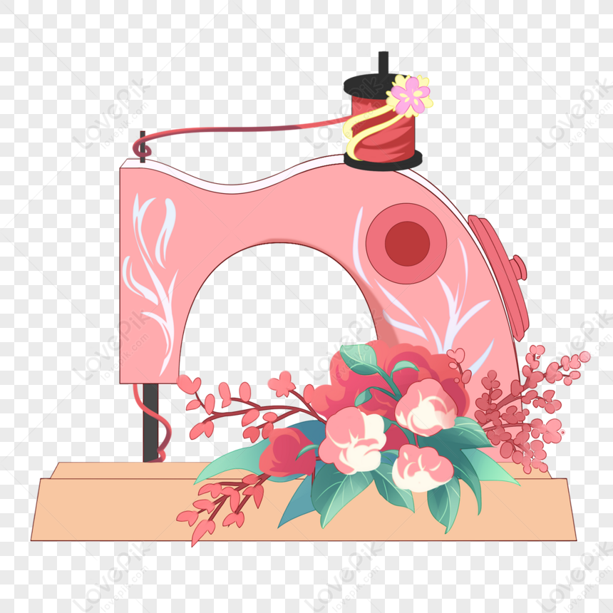 Máquina De Costura De Cor Floral Estilo Desenho Animado,clipart De Cores  PNG Imagens Gratuitas Para Download - Lovepik