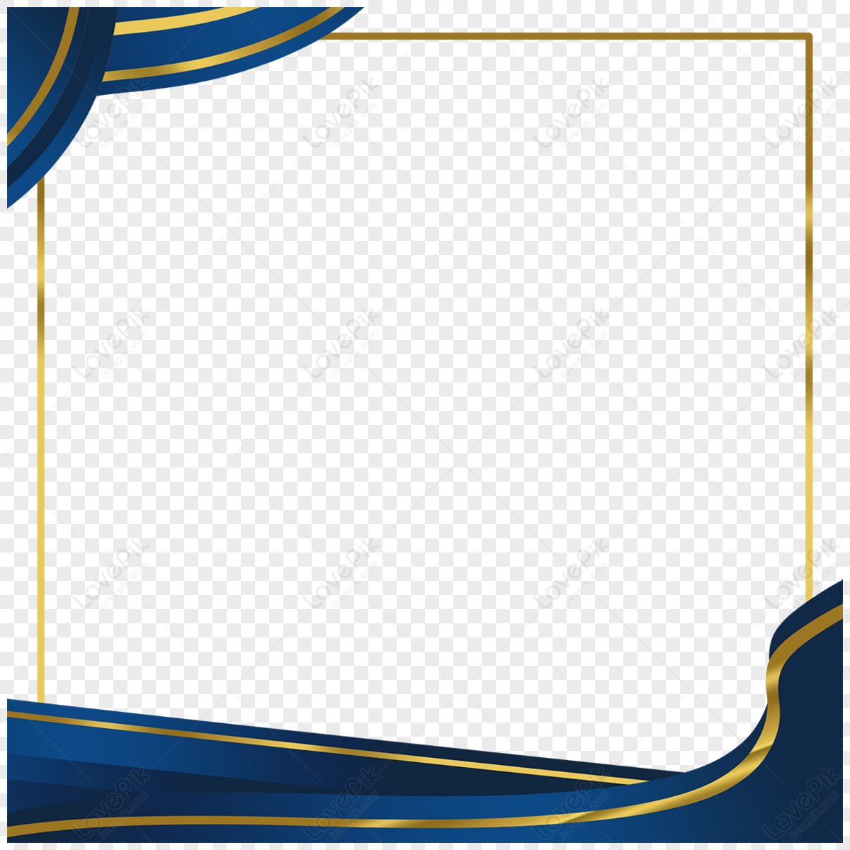 Gold Line Blue Background Certificate Border,business,gold Lines PNG Hd ...