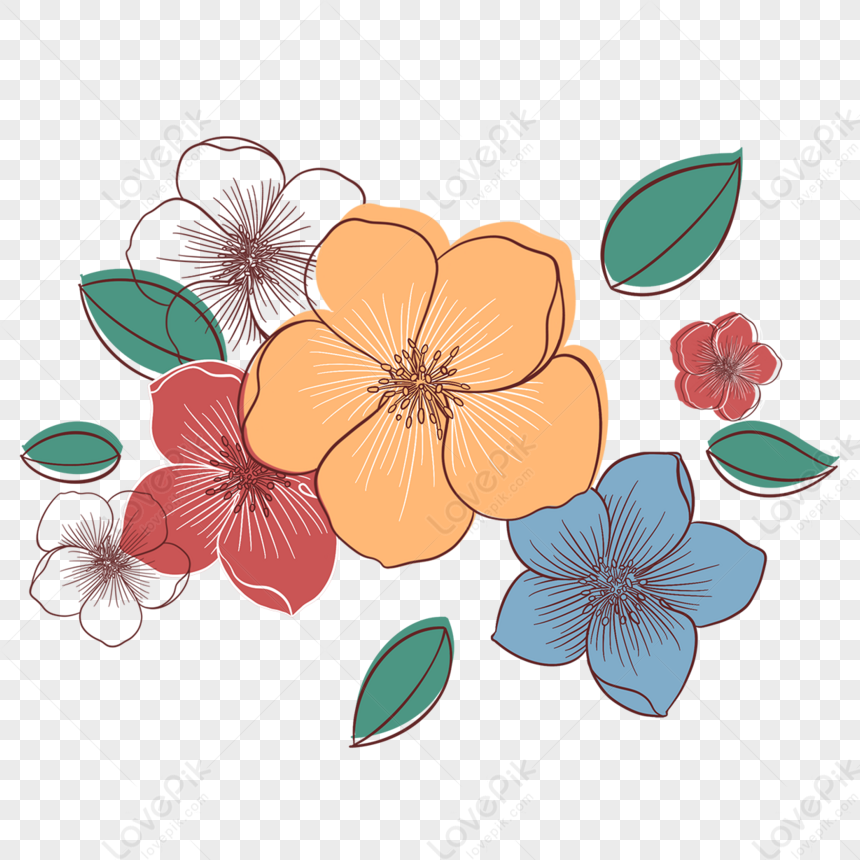 Multicolor Flowers PNG Transparent Images Free Download, Vector Files