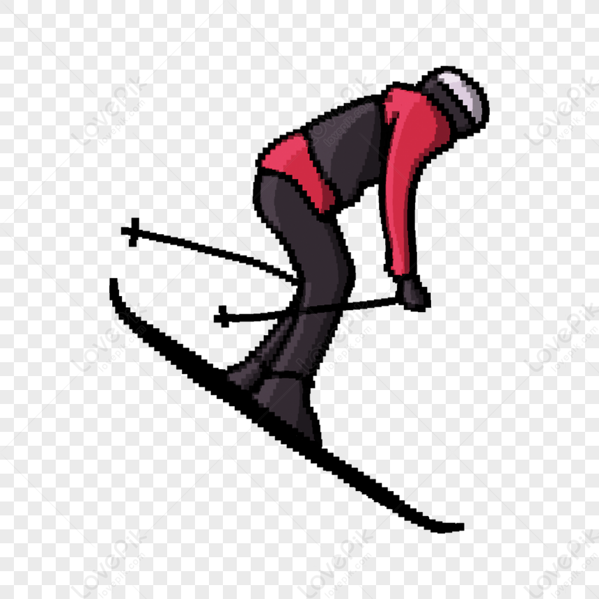 Pixel Art Ski Sport Extreme Winter,skiing,game Png Image And Clipart 