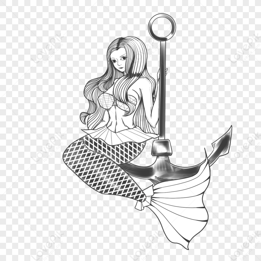 Premium Vector | Tattoo mermaid