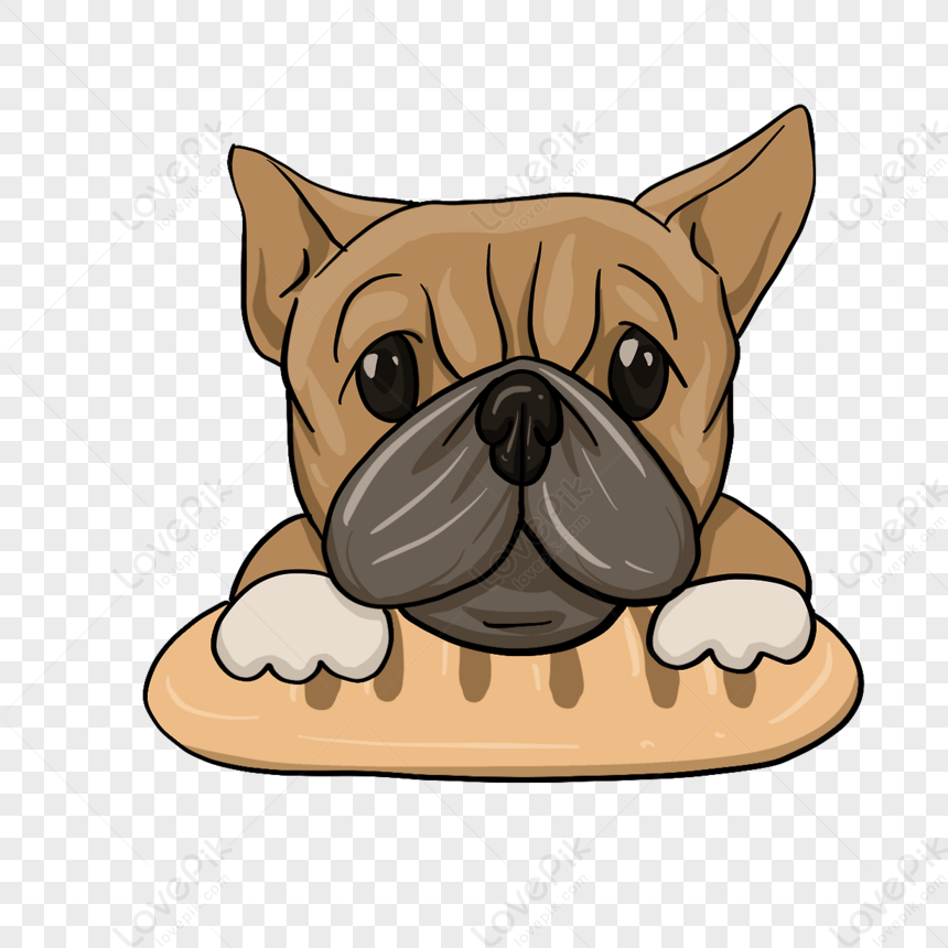 tête de bouledogue de dessin animé mignon