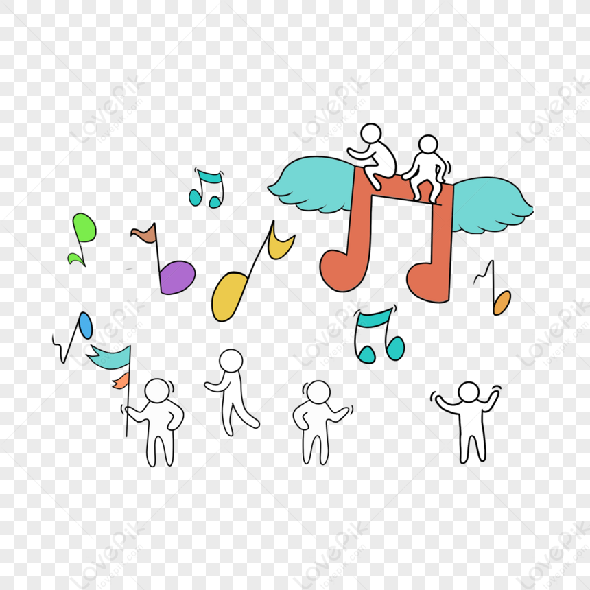 Flying Musical Note Cartoon Character Lineart Line Drawing,musician,people  PNG Transparent Background And Clipart Image For Free Download - Lovepik |  380405590