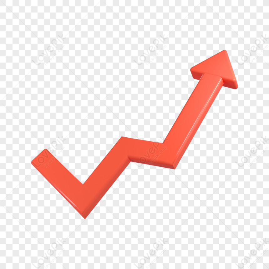 3d Red Up Arrow Line Graph,rise,statistics-graph PNG Image Free ...