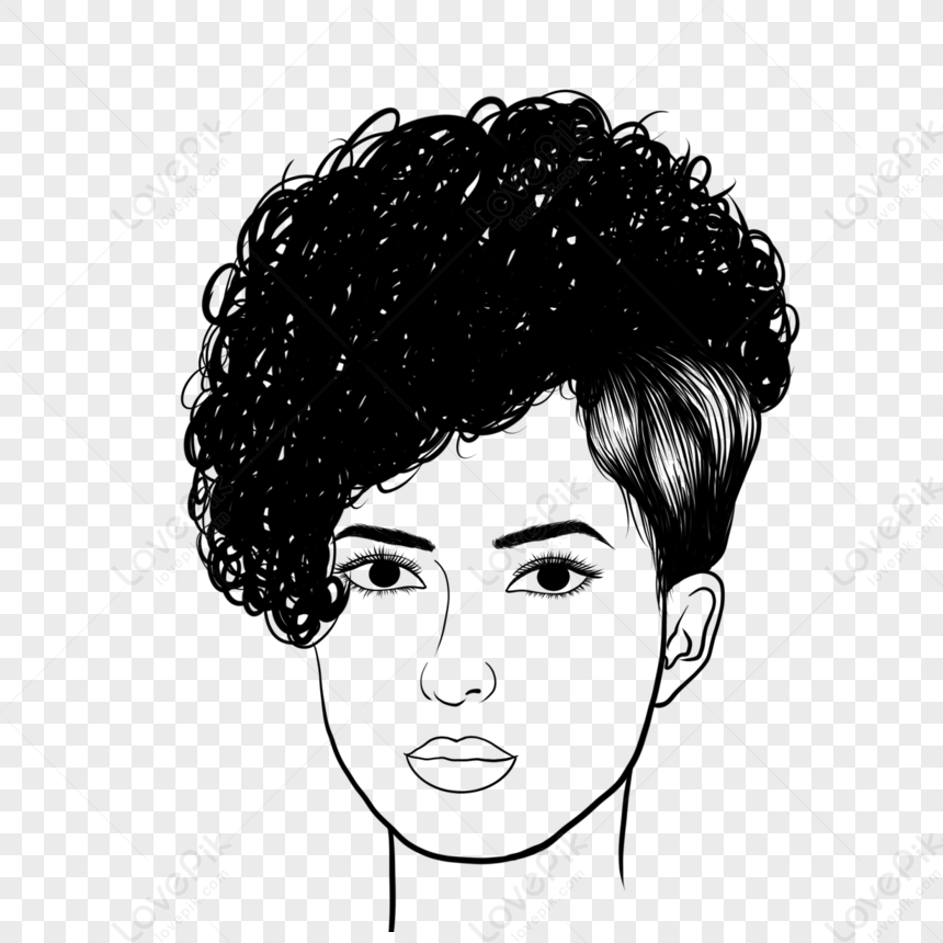 Black Girl With Short Curly Hair,beautiful,buns PNG Transparent