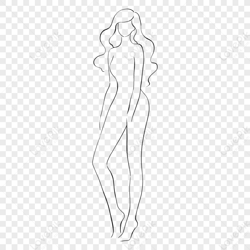 Sexy Beauty Full Body Profile Lineart Drawing,body Sketch,paint PNG  Transparent Background And Clipart Image For Free Download - Lovepik