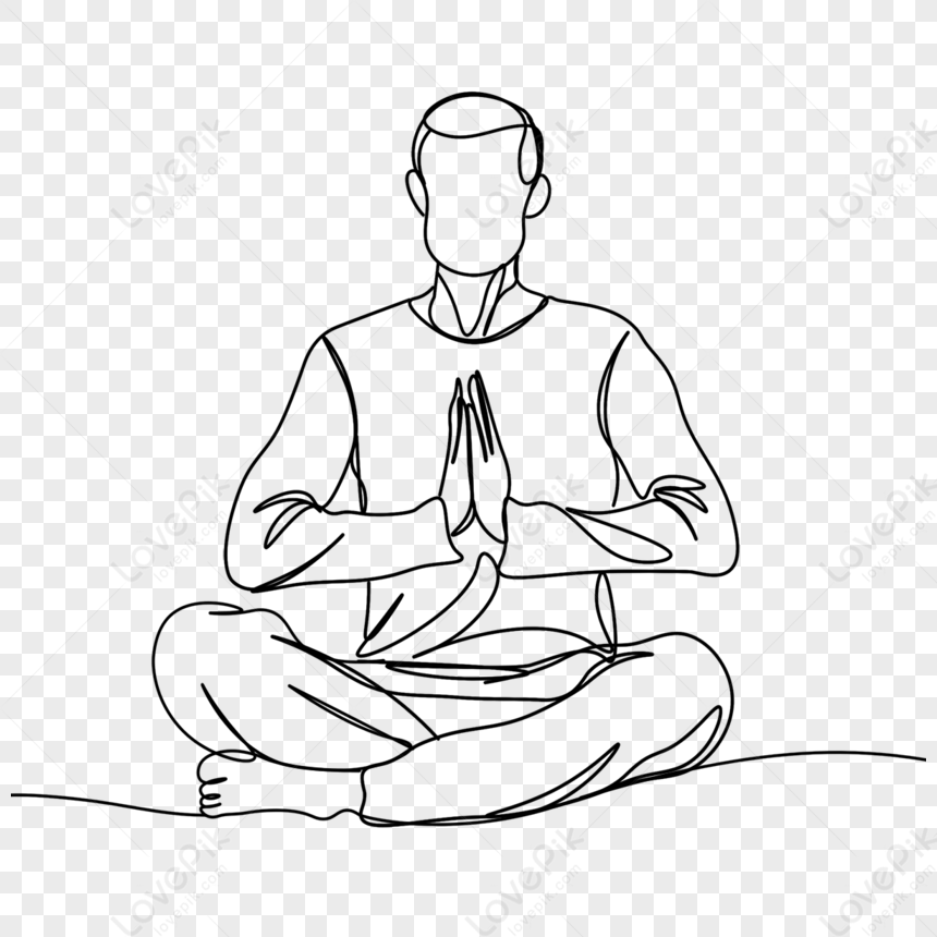 Yoga Meditação Desenho De Linha Desenho Resumo De Menino