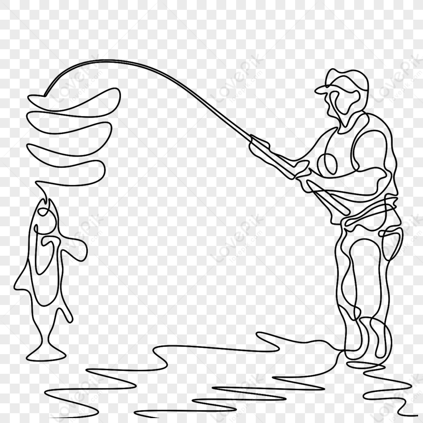 Man Fishing In The River Abstract Line Style,fishing Drawing,fish Sketch  PNG Picture And Clipart Image For Free Download - Lovepik