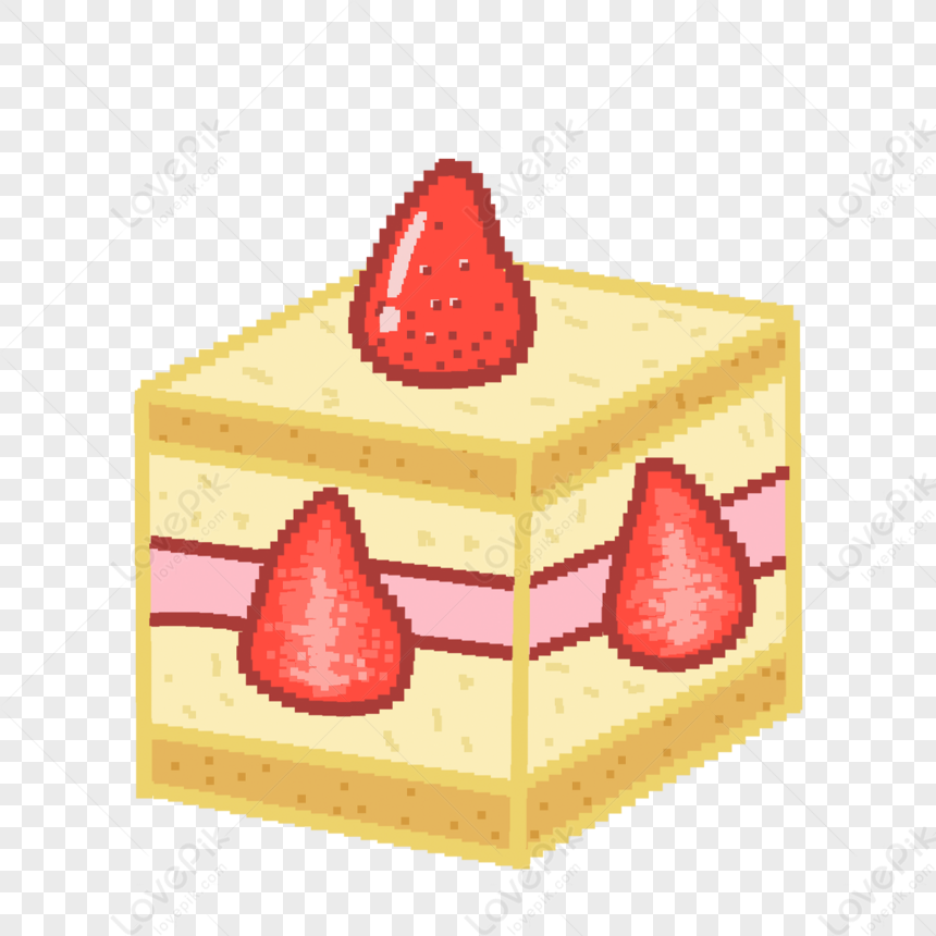 8 bit pixel birthday cake food item for game Vector Image