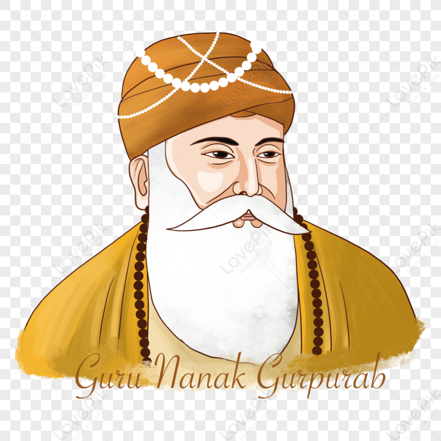 Guru Nanak Gurpurab Hd Transparent, Guru Nanak Gurpurab Orange Hand Painted  Characters, Guru Nanak Gurpurab, Orange, Hand Painted PNG Image For Free  Download