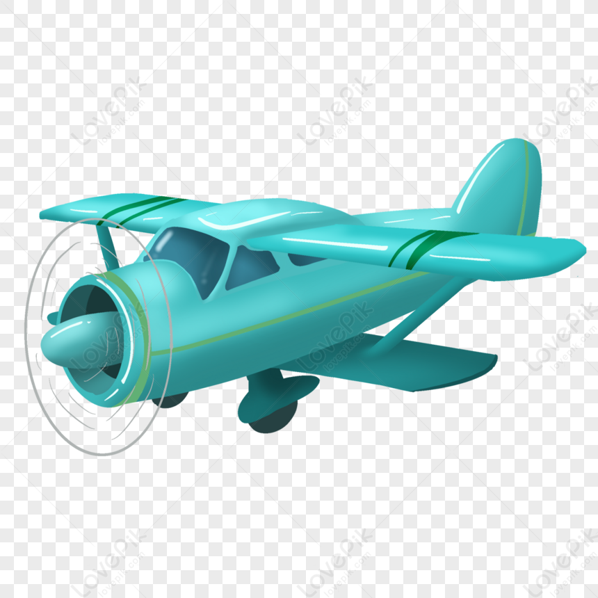 blue vintage airplane clipart