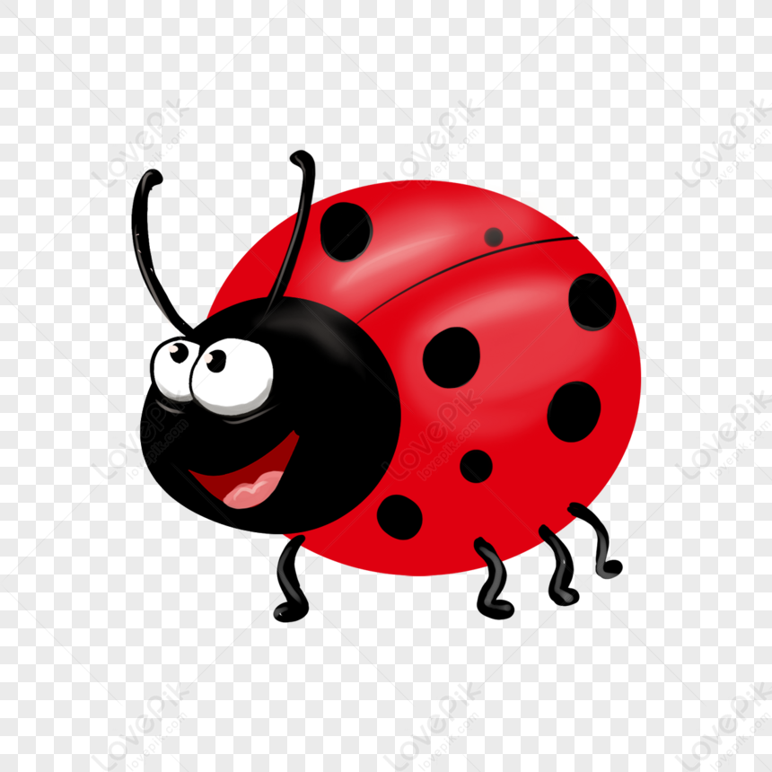 cartone animato illustrazione di carino coccinella animale