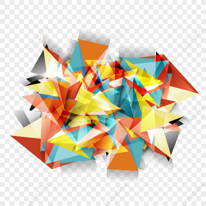 Baixe Design Abstrato Colorido com Cristais de Triângulo Invertido PNG -  Creative Fabrica