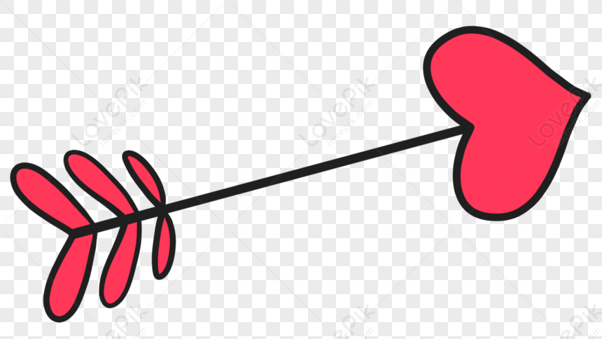 arc de cupidon dessin animé avec coeur de flèche sur fond