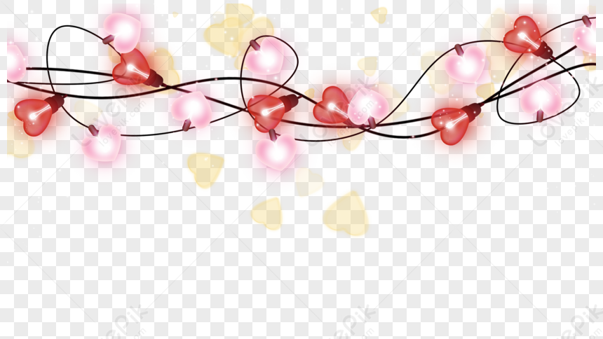 String Light PNG Picture, Valentines Day Light Effect Love Pink