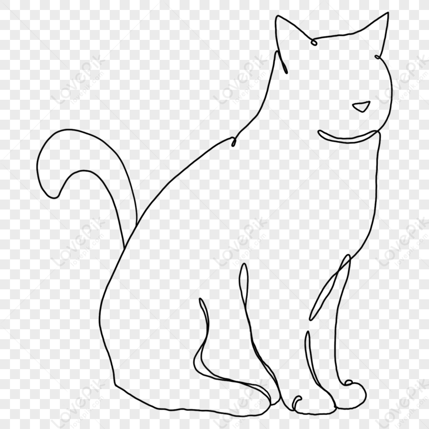 Cat Line Drawing Minimal Cat Outline Sketch in Black and White Printable -  Etsy