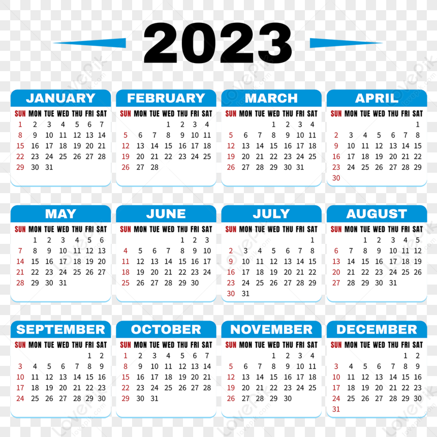 Disegno vettoriale del calendario 2023 digitale