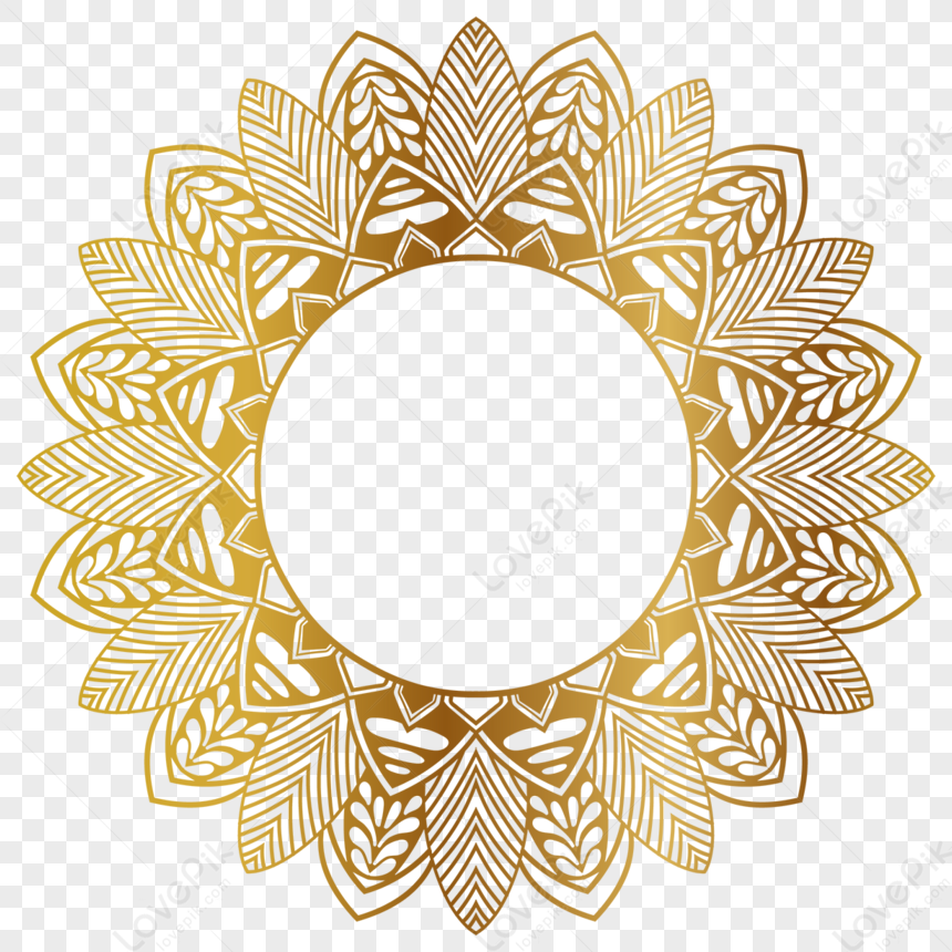 Decorazione Dorata Del Cerchio Dorato Del Modello Della Mandala Tailandese, stile,motivo Dorato AI Immagine Gratis, Grafica download su Lovepik