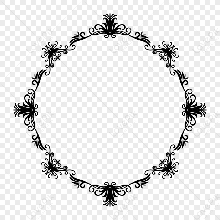 Border Decoration Black And White Round,decorative Borders,pattern PNG ...