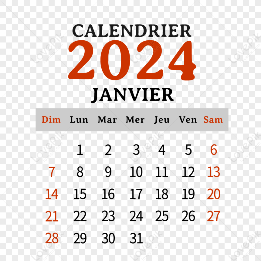 Calendrier Français 2024 Simple PNG , Calendrier, 2024, Mois PNG