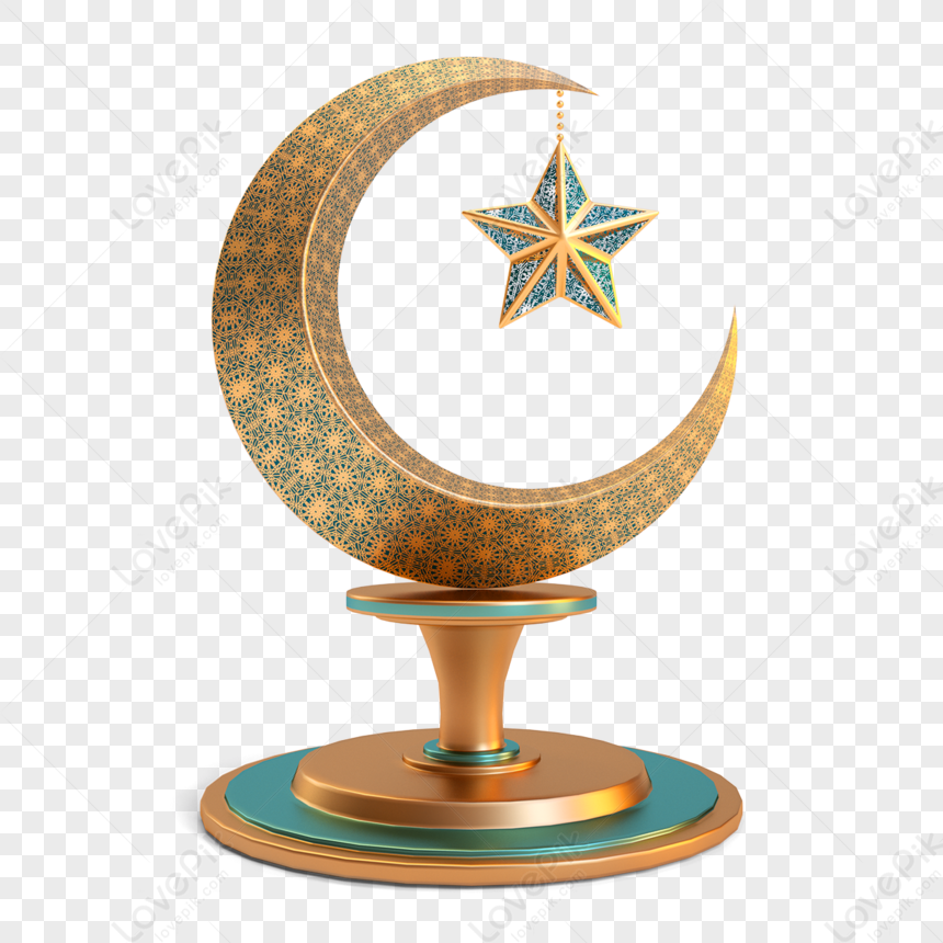 Eid Decorazione Della Luna,stereoscopico,luna Dorata PSD Immagine Gratis, Grafica download su Lovepik