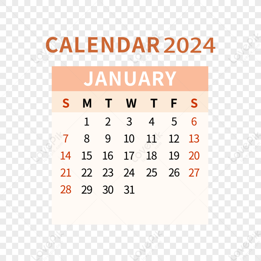 Conception De Calendrier Mensuel De Janvier 2024 Vecteur PNG , Janvier,  Calendrier, Janvier 2024 PNG et vecteur pour téléchargement gratuit