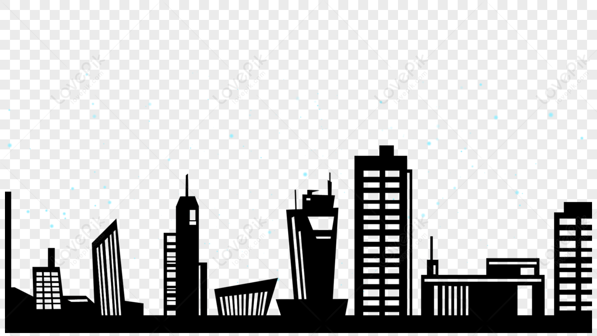 City Night Cartoon Black,building,tall Building,city Silhouette PNG Hd ...