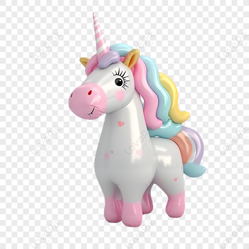 Palloncino 3D unicorno rainbow