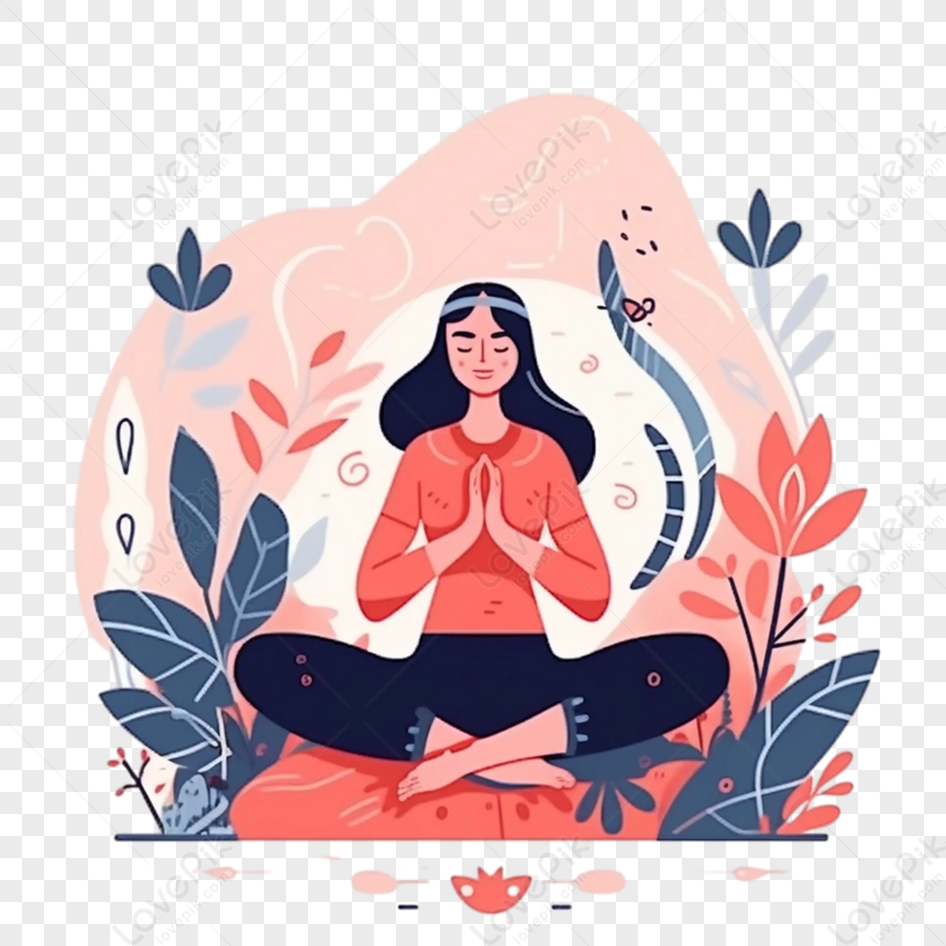Práticas de yoga e meditação ilustração com - vetor de ações