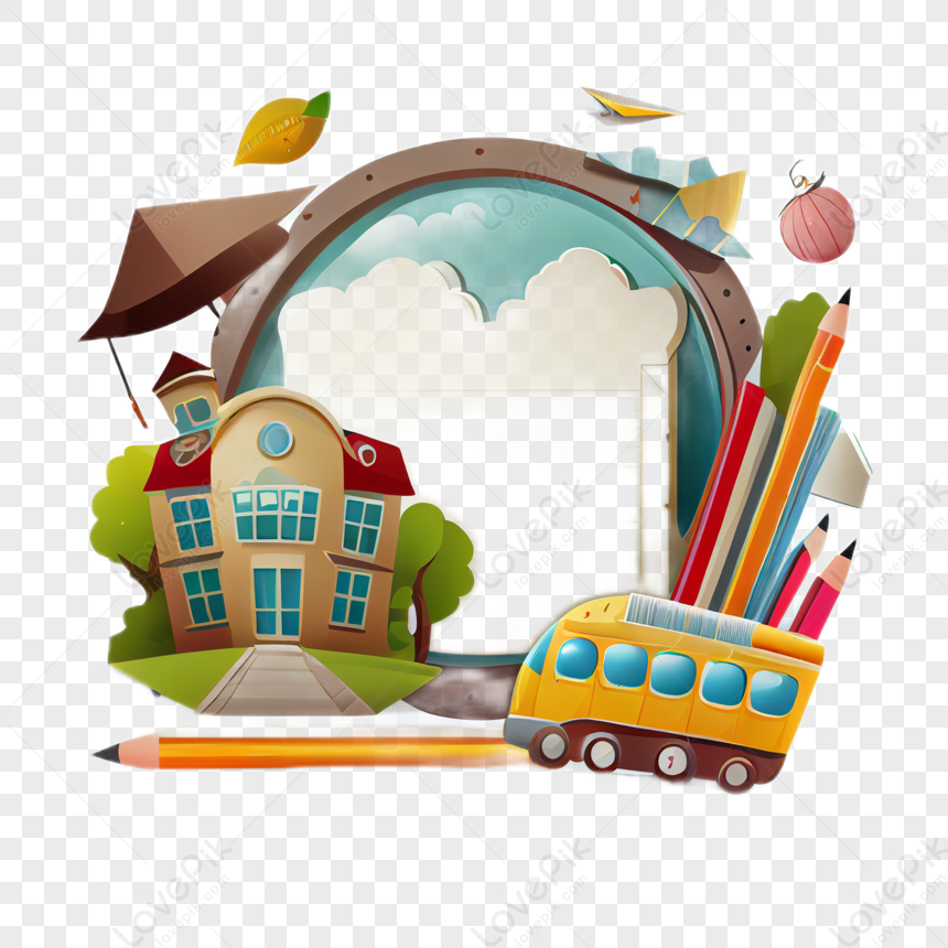 clipart de fond de fournitures scolaires