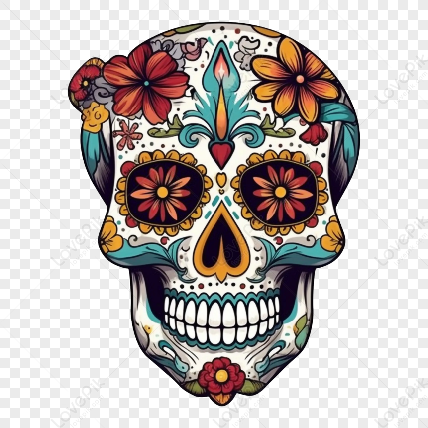 Modello Simmetrico Bianco Teschio Messicano Day Of The Dead,modello Del  Cranio,occhiali,teschio Messicano PNG Immagine Gratis, Grafica download su  Lovepik