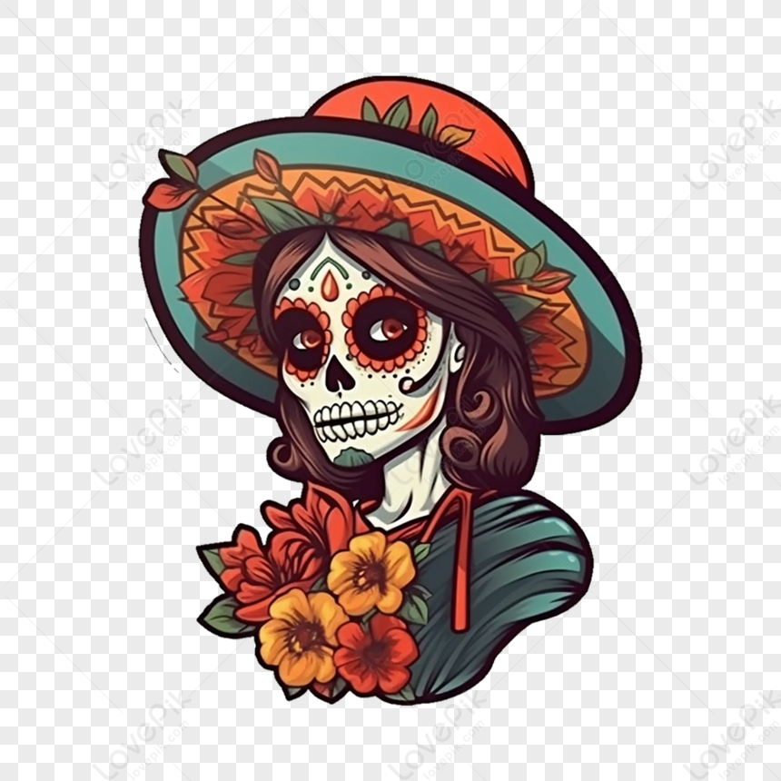 Giorno Messicano Del Teschio Morto Floreale,cranio,colore,tatuaggio PNG  Immagine Gratis, Grafica download su Lovepik