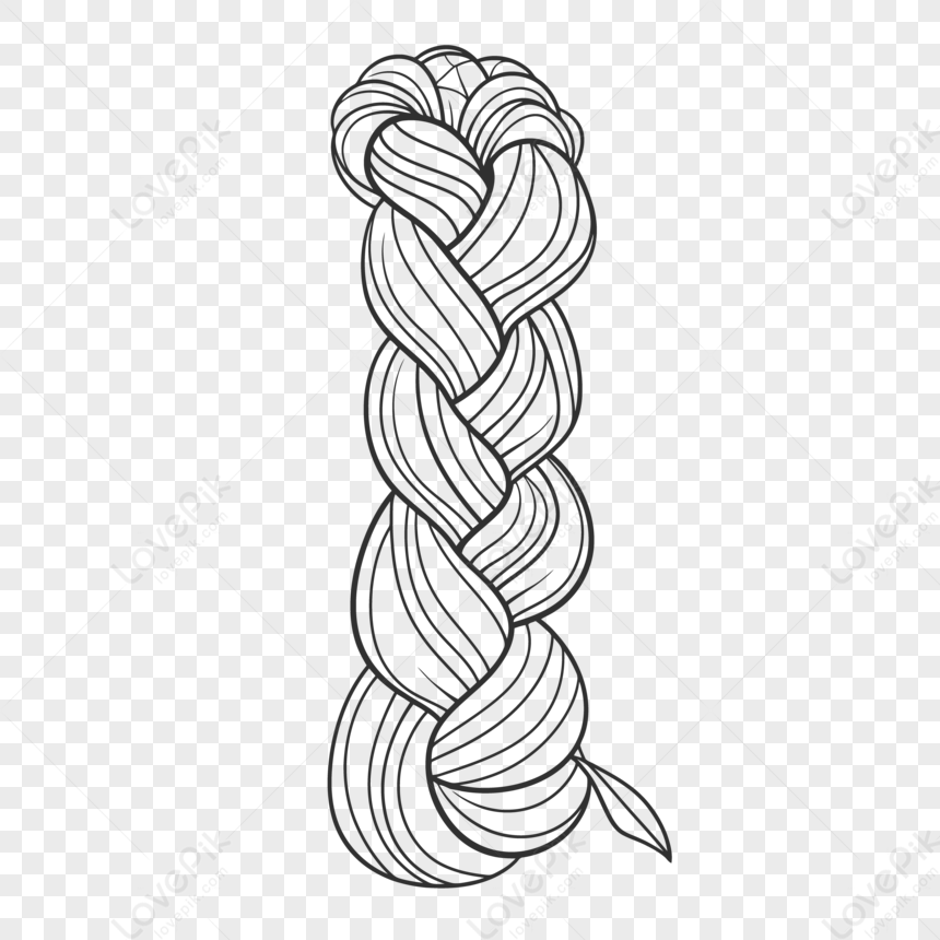 The Yarn Braid Coloring Page Outline Sketch Drawing Vector,art