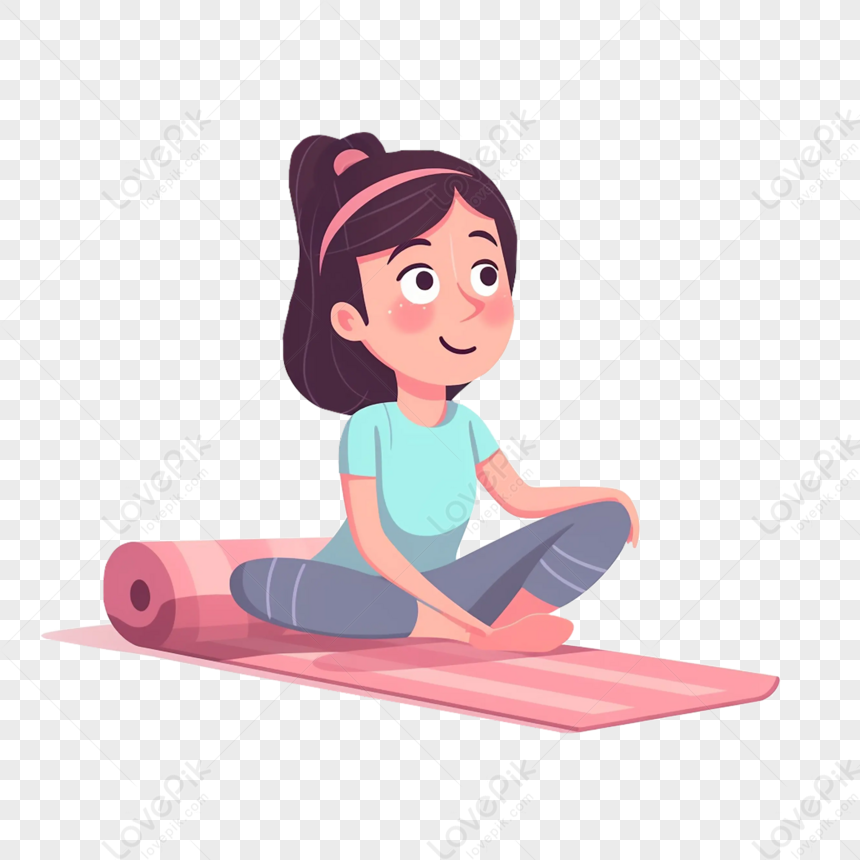 Personagens De Desenhos Animados Esportes Yoga Meninas Dia Da Ioga