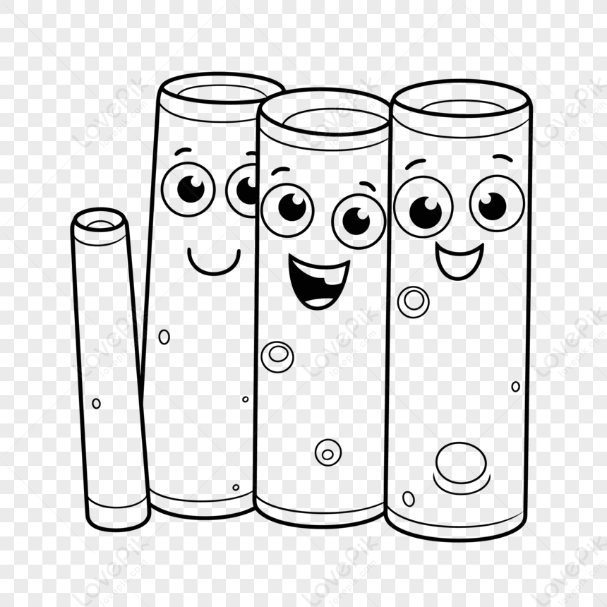 3 Plastic Tubes Coloring Pages Outline Sketch Drawing Vector,tubes Line ...