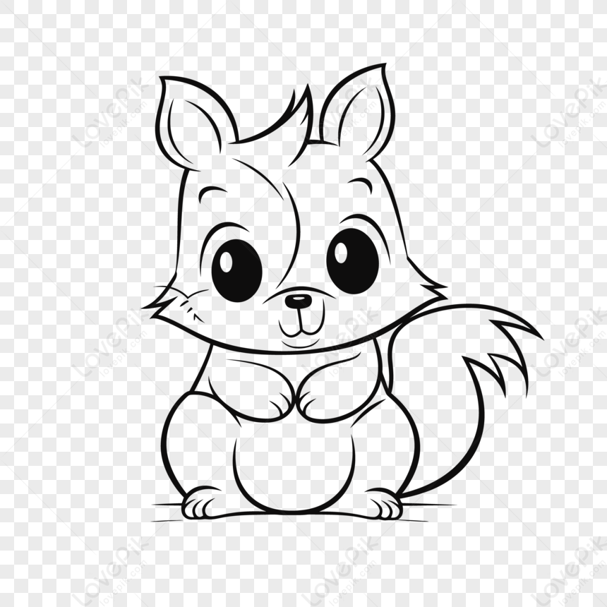 Cute Squirrel In Cartoon Style Holds A Big Bump In Its Paws, Coloring,  Outline Drawing, Isolated Object On A White Background, Vector  Illustration, Royalty Free SVG, Cliparts, Vectors, and Stock Illustration.  Image