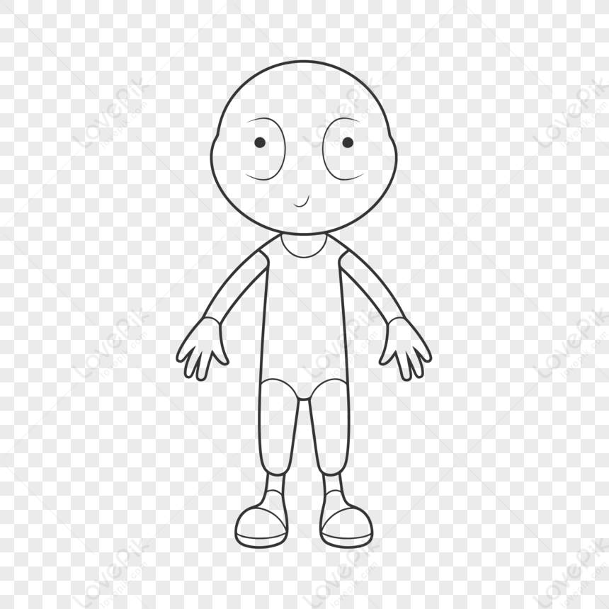 Animation Cartoon Human Character Coloring Pages Printable Outline ...