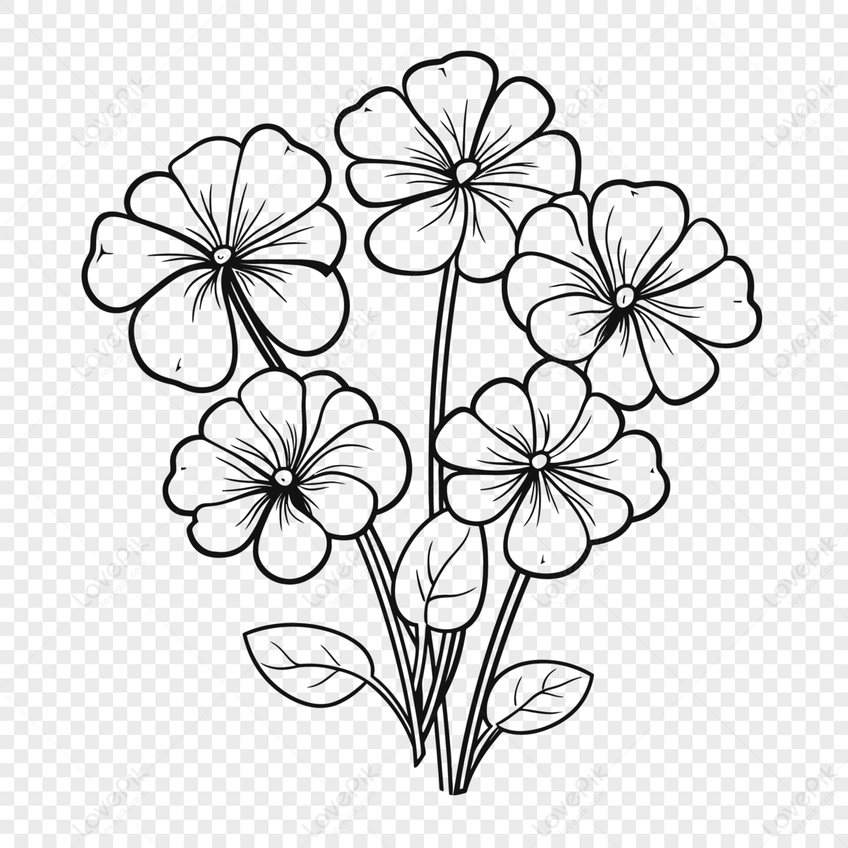 Black And White Flower Coloring Pages Outline Sketch Drawing Vector ...