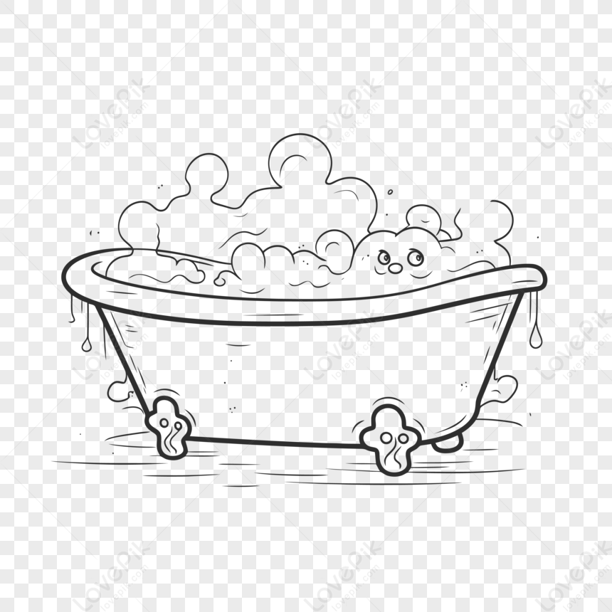How to Draw a Bathtub With Soap Bubbles - Very Easy - For Kids - YouTube