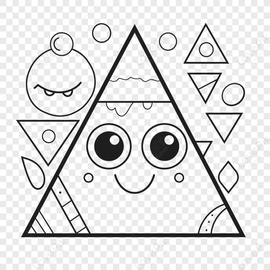 Learn Geometric Shapes - Triangle Stock Vector - Illustration of drawing,  details: 200375128