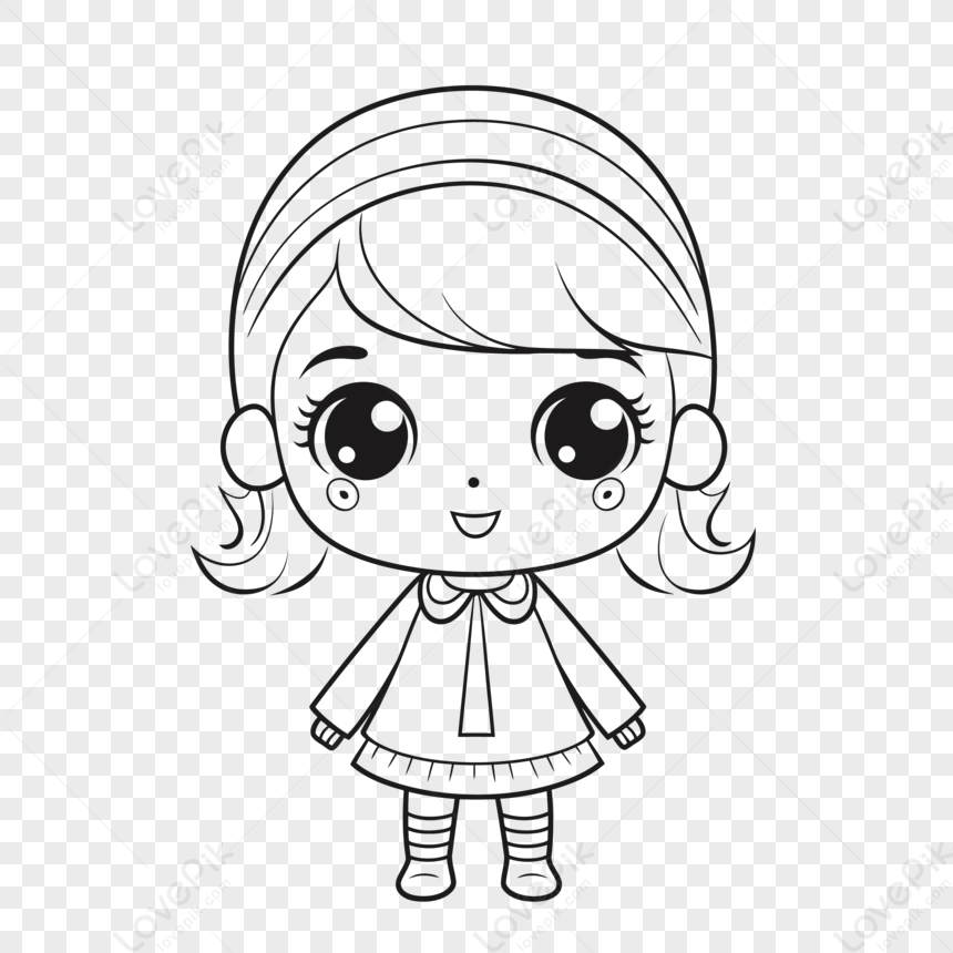 Beautiful Doll Drawing PNG Transparent Images Free Download | Vector Files  | Pngtree