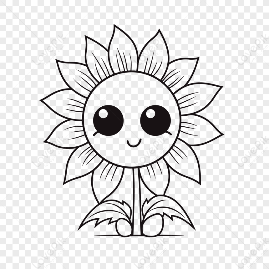 Sunflower drawing, a branch of the botanical spring collection, ink  illustration vector art of sunflowes bouquet, hand-drawn artistically, Zen  styles tattoo, easy flower coloring pages and book. 18945367 Vector Art at  Vecteezy