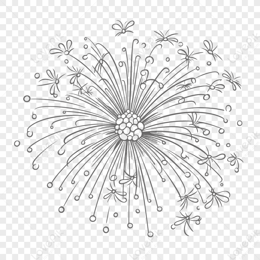 Drawing Of A Firework With White Dots Coloring Page Outline Sketch ...