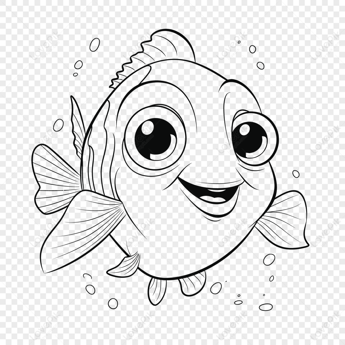 Finding Nemo Fish Coloring Page Outline Sketch Drawing Vector,finding ...