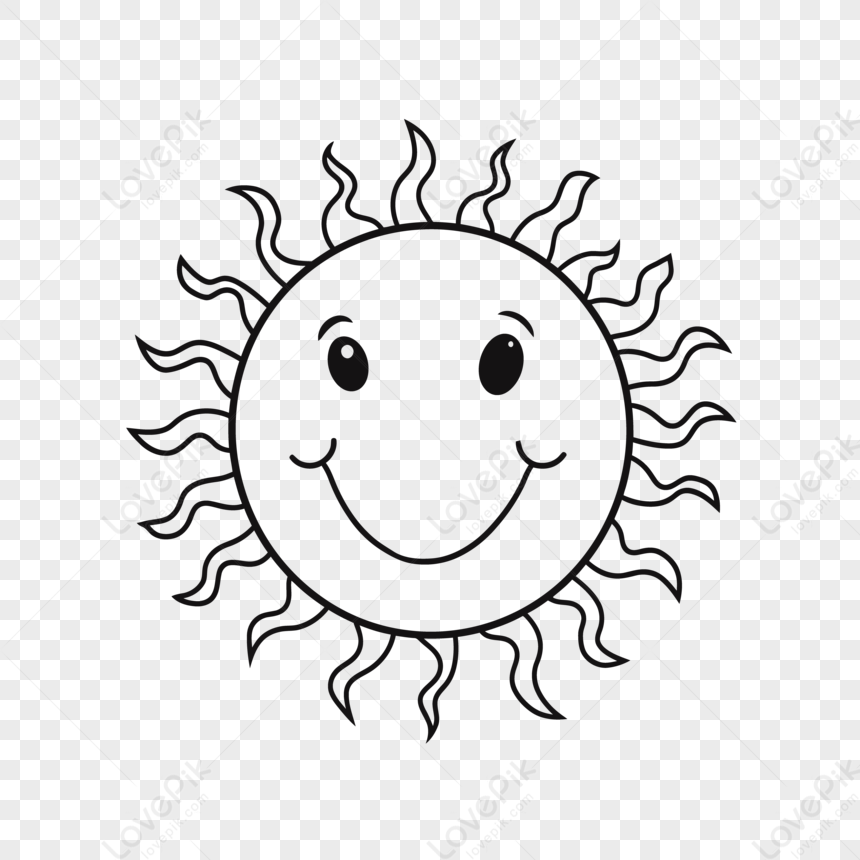 Cute sun simple illustration for kids drawing 14011992 PNG