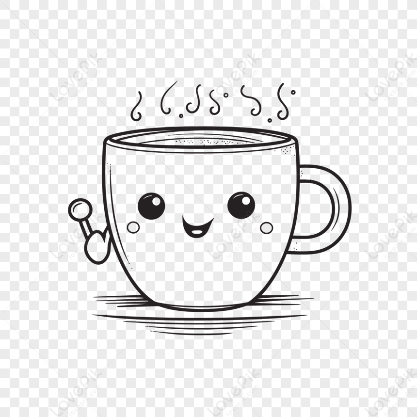 Continuous One Line Coffee Cup. Minimalist Sketch Drawing of Coffee Mug  with Steam, Creative Energy Drink Art Design Stock Illustration -  Illustration of isolated, beverage: 192105905